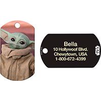 Quick-Tag Star Wars Baby Yoda Military Personalized Dog & Cat ID Tag.