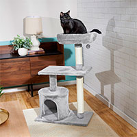 Frisco 38-in Cat Tree with Condo, Top Perch and Toy.