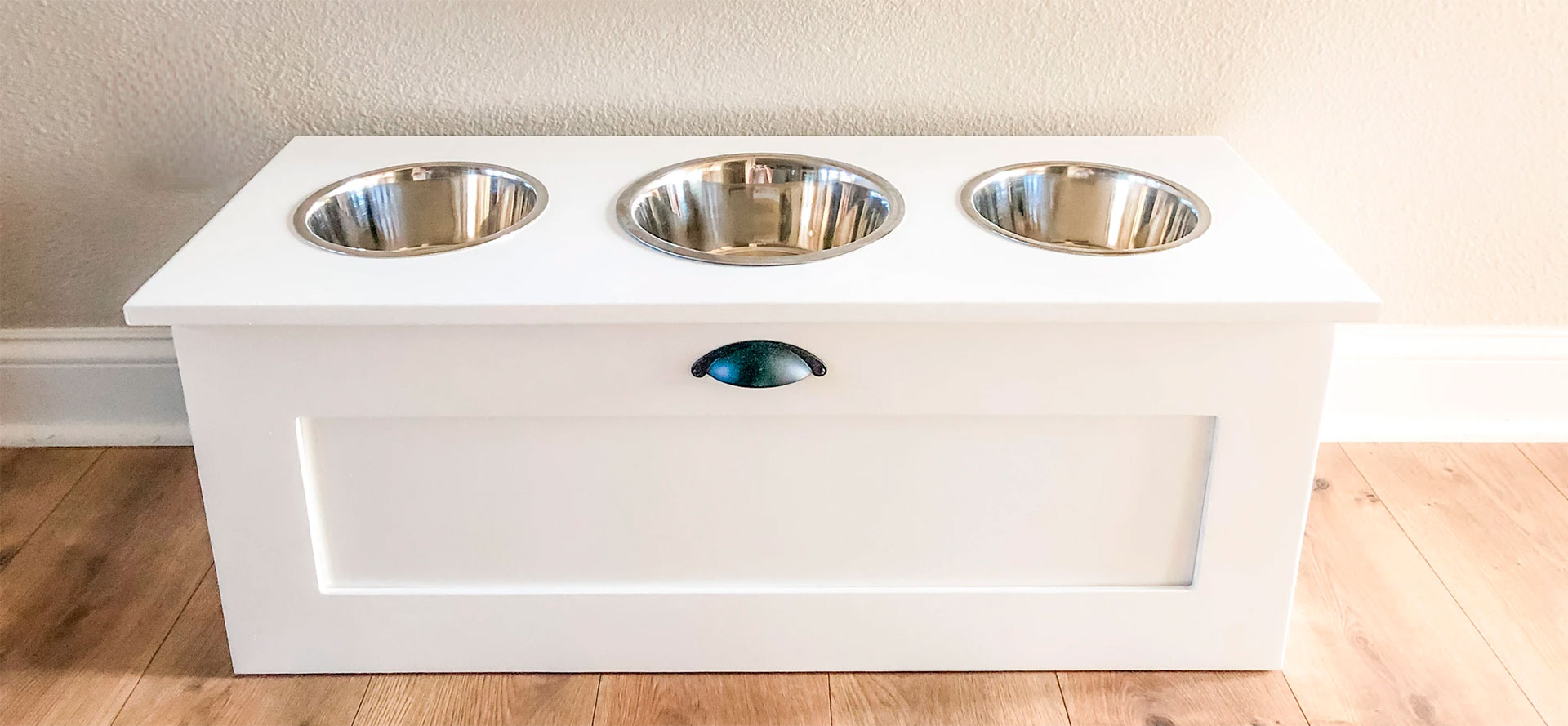 Dog Food Container with Bowls.