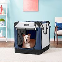 EliteField Soft-Sided Dog Crate with Curtains.