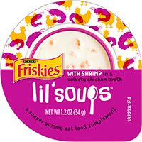 Friskies Lil' Soups with Shrimp Lickable Cat Treats.