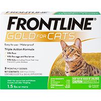 Frontline Gold Flea & Tick Spot Treatment for Cats.