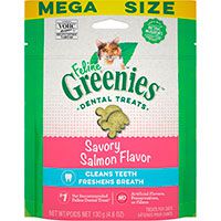 Greenies Salmon Flavor Adult Dental Cat Treats.