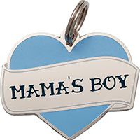 Two Tails Pet Company Mama's Boys Personalized Cat ID Tag.