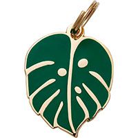 Two Tails Pet Company Monstera Leaf Pet ID Tag.