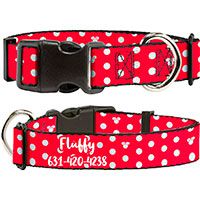 Minnie Mouse Personalized Dog Collar.