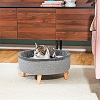 Frisco Modern Round Elevated Cat Bed.