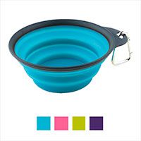 Travel Silicone Dog & Cat Bowl with Carabiner.